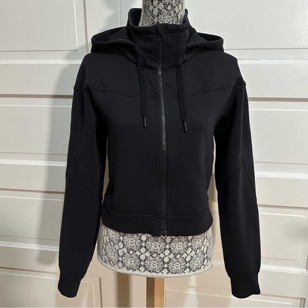 Lululemon Rouge Renegade Zip Hoodie Jacket Size 8 Black Spacer $128